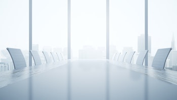 A photograph of a boardroom 