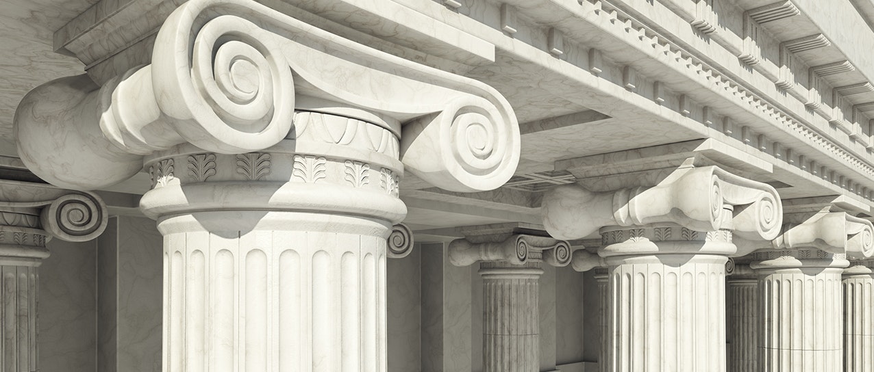 close up image of building pillars