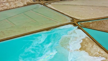 Aerial view of a lithium mine