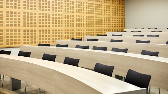 Interior of an empty university lecture theatre