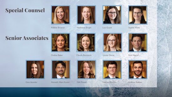 Headshots of the 13 JWS staff members promoted